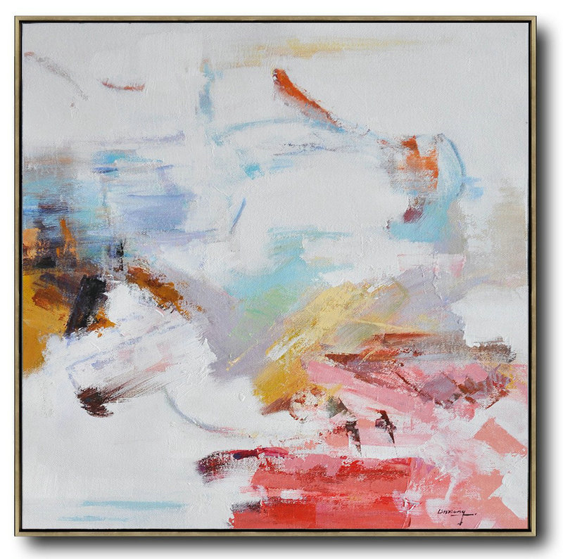 Abstract Painting Extra Large Canvas Art,Oversized Contemporary Oil Painting,Extra Large Canvas Painting,White,Red,Blue,Yellow.etc